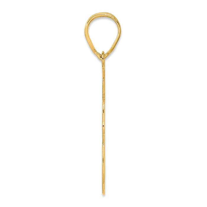 Goldia PreStyled Sets 14k Yellow Gold Brushed Border Script Number 68 Pendant