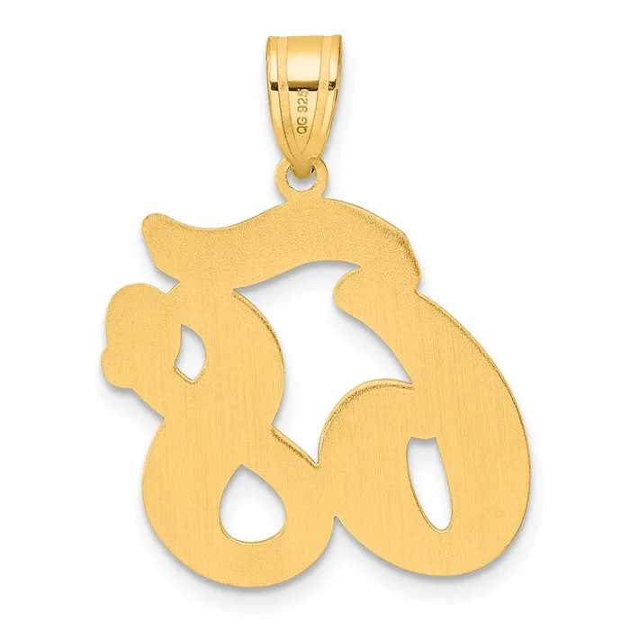 Goldia PreStyled Sets 14k Yellow Gold Brushed Border Script Number 68 Pendant