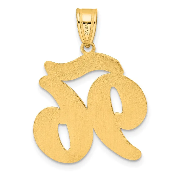 Goldia PreStyled Sets 14k Yellow Gold Brushed Border Script Number 96 Pendant