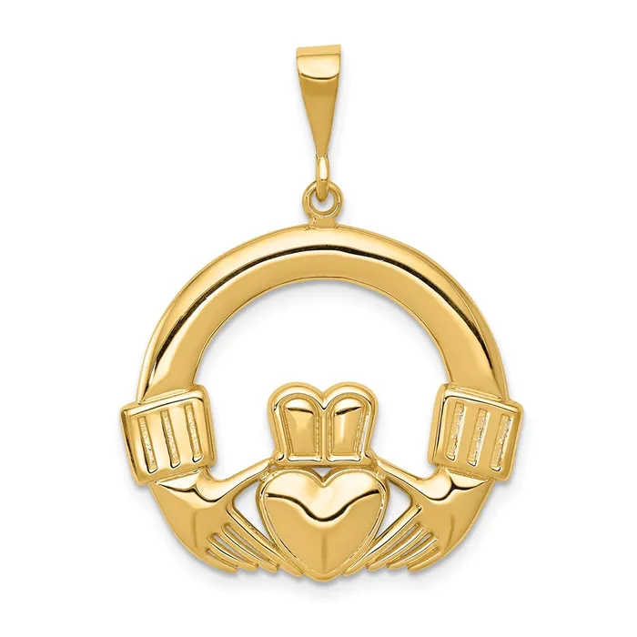 Goldia PreStyled Sets 14k Yellow Gold Claddagh Pendant