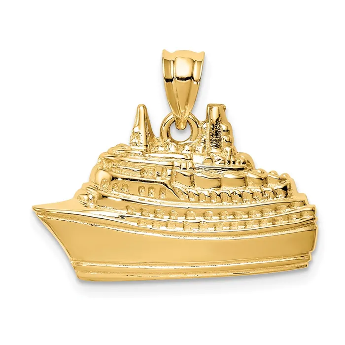 Goldia PreStyled Sets 14k Yellow Gold Polished Cruise Ship Boat Pendant