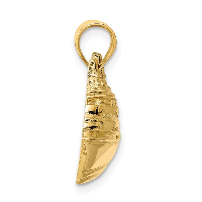 Goldia PreStyled Sets 14k Yellow Gold Polished Cruise Ship Boat Pendant