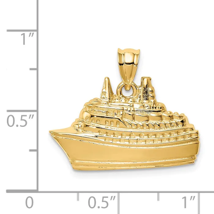 Goldia PreStyled Sets 14k Yellow Gold Polished Cruise Ship Boat Pendant