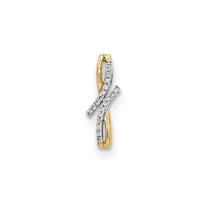 Goldia PreStyled Sets 14K Yellow Gold Real Diamond Pav Slide Pendant