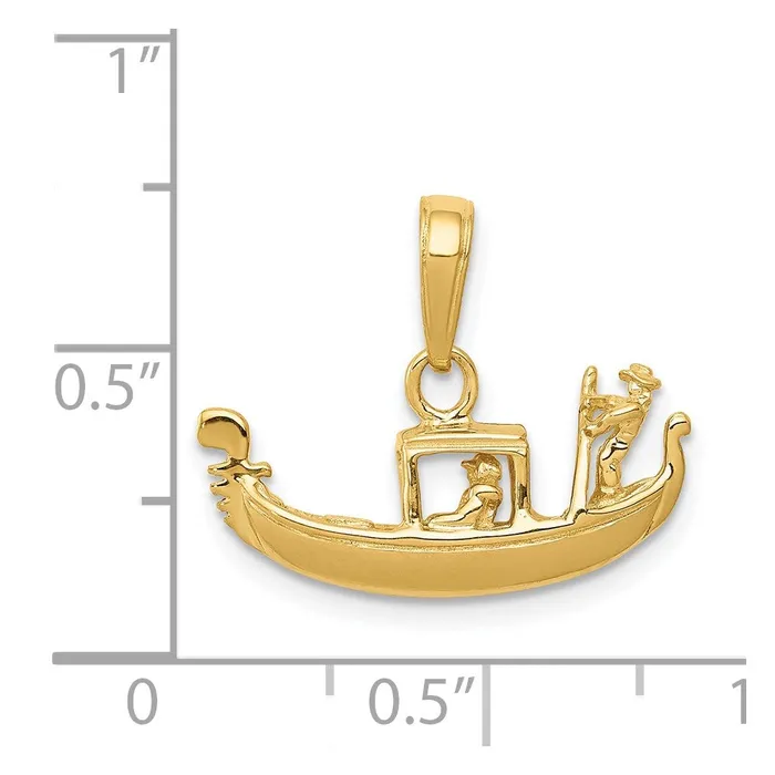 Goldia PreStyled Sets 14k Yellow Gold Solid Polished 3D Gondola Pendant