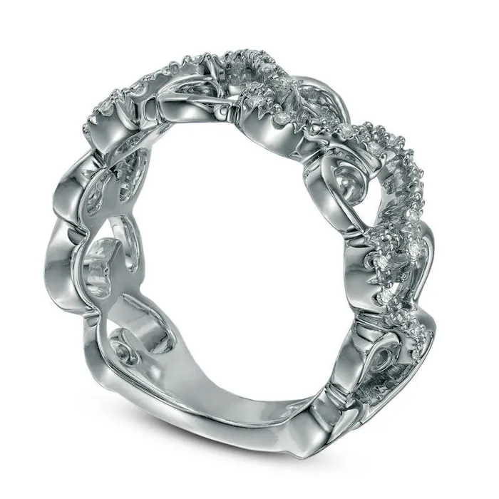 Goldia Rings 010 CT TW Natural Diamond Hearts Ring in Sterling Silver Size 7 Goldia Rings 010 CT TW Natural Diamond Hearts Ring in Sterling Silver Size 7