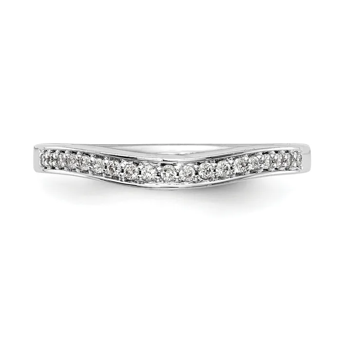 Goldia Rings 012ct CZ Solid Real 14k White Gold Wedding Wedding Band Ring