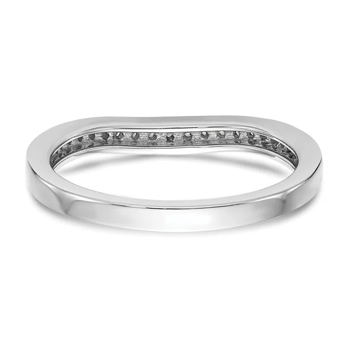 Goldia Rings 012ct CZ Solid Real 14k White Gold Wedding Wedding Band Ring