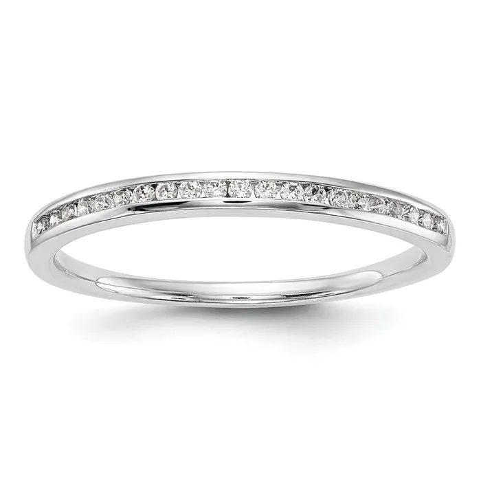 Goldia Rings 013ct CZ Solid Real 14K White Gold Wedding Wedding Band Ring