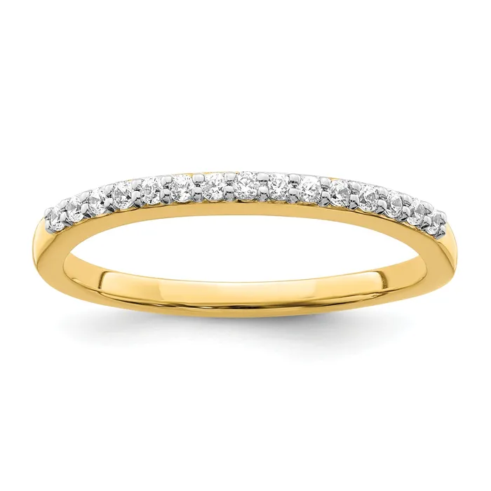 Goldia Rings 016ct CZ Solid Real 14k Polished Matching Wedding Wedding Band Ring Goldia Rings 016ct CZ Solid Real 14k Polished Matching Wedding Wedding Band Ring