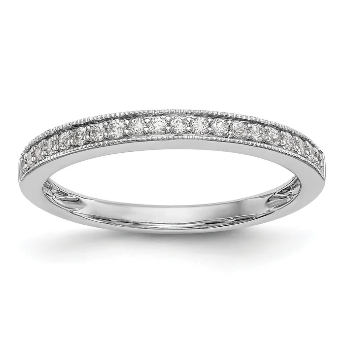 Goldia Rings 016ct CZ Solid Real 14k White Gold Wedding Wedding Band Ring