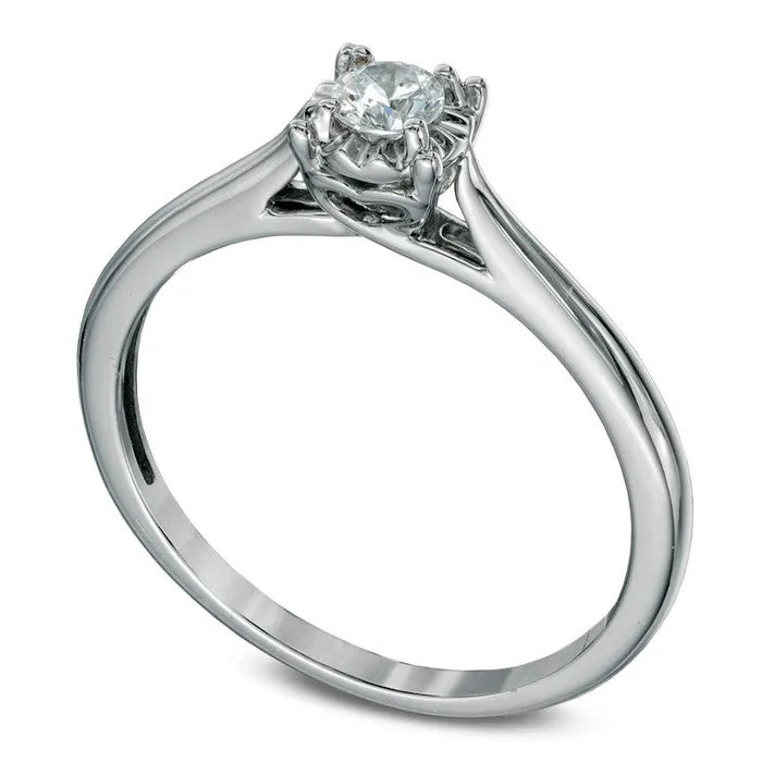 Goldia Rings 020 CT Natural Clarity Enhanced Diamond Solitaire Engagement Ring in Solid 10K White Gold Goldia Rings 020 CT Natural Clarity Enhanced Diamond Solitaire Engagement Ring in Solid 10K White Gold
