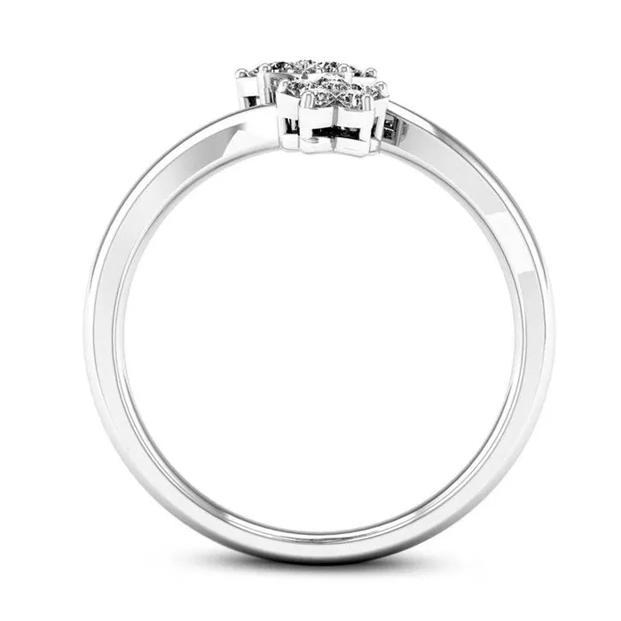 Goldia Rings 020 CT TW Natural Diamond Double Bypass Star Ring in Solid 10K White Gold Goldia Rings 020 CT TW Natural Diamond Double Bypass Star Ring in Solid 10K White Gold