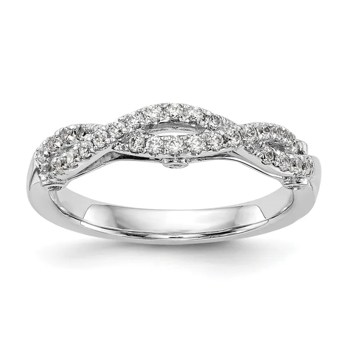 Goldia Rings 023ct CZ Solid Real 14k White Gold Wedding Wedding Band Ring