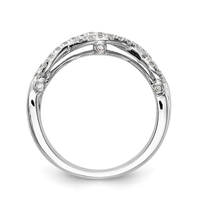 Goldia Rings 023ct CZ Solid Real 14k White Gold Wedding Wedding Band Ring