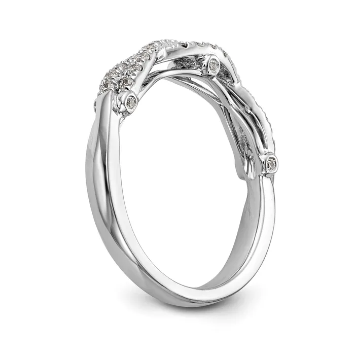 Goldia Rings 023ct CZ Solid Real 14k White Gold Wedding Wedding Band Ring
