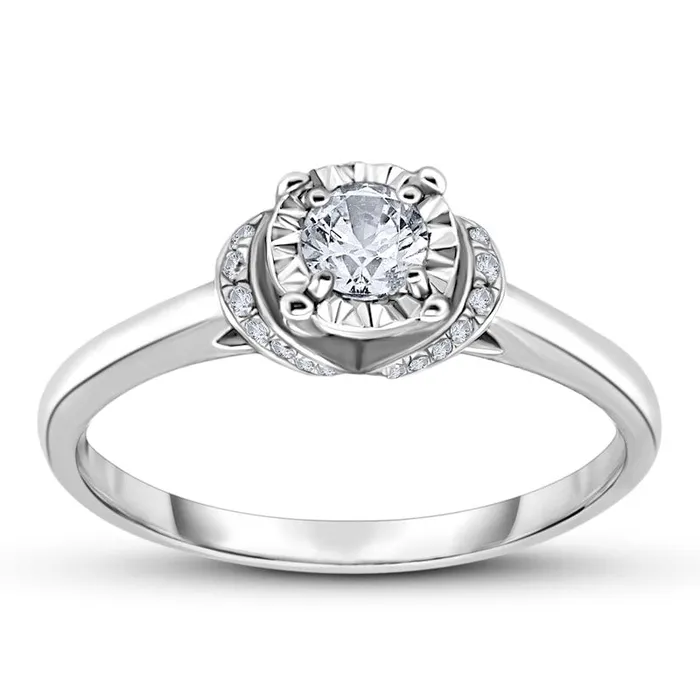 Goldia Rings 025 CT TW Natural Diamond Oval Frame Promise Ring in Solid 10K White Gold Goldia Rings 025 CT TW Natural Diamond Oval Frame Promise Ring in Solid 10K White Gold