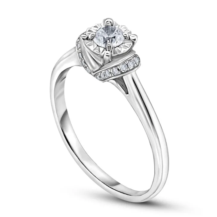 Goldia Rings 025 CT TW Natural Diamond Oval Frame Promise Ring in Solid 10K White Gold Goldia Rings 025 CT TW Natural Diamond Oval Frame Promise Ring in Solid 10K White Gold