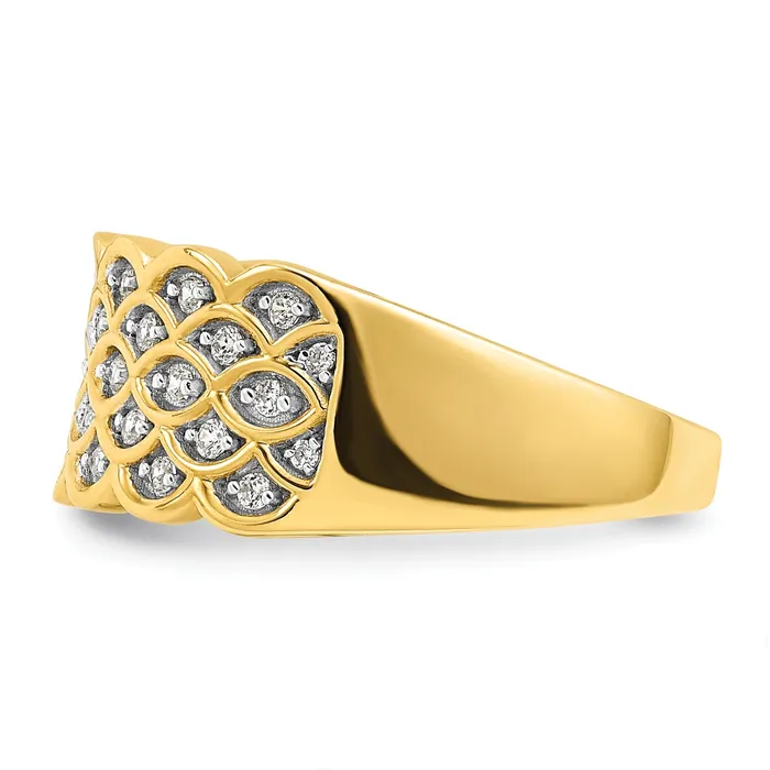 Goldia Rings 025ct CZ Solid Real 14K Complete Pave Wedding Wedding Band Ring
