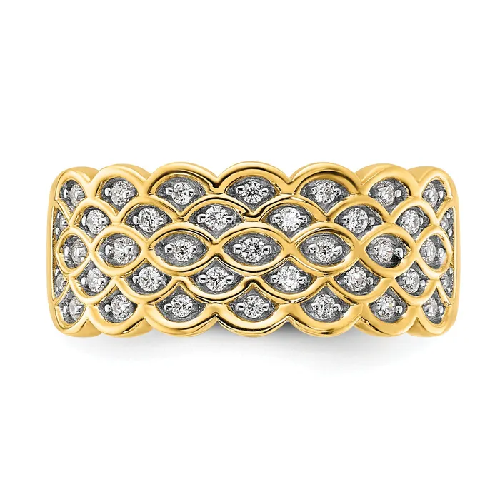 Goldia Rings 025ct CZ Solid Real 14K Complete Pave Wedding Wedding Band Ring