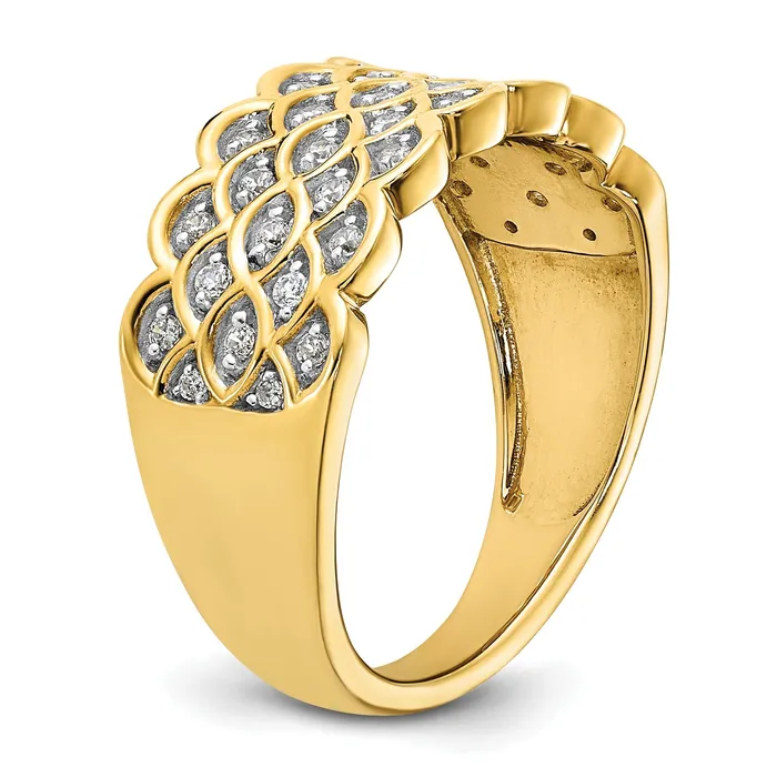 Goldia Rings 025ct CZ Solid Real 14K Complete Pave Wedding Wedding Band Ring