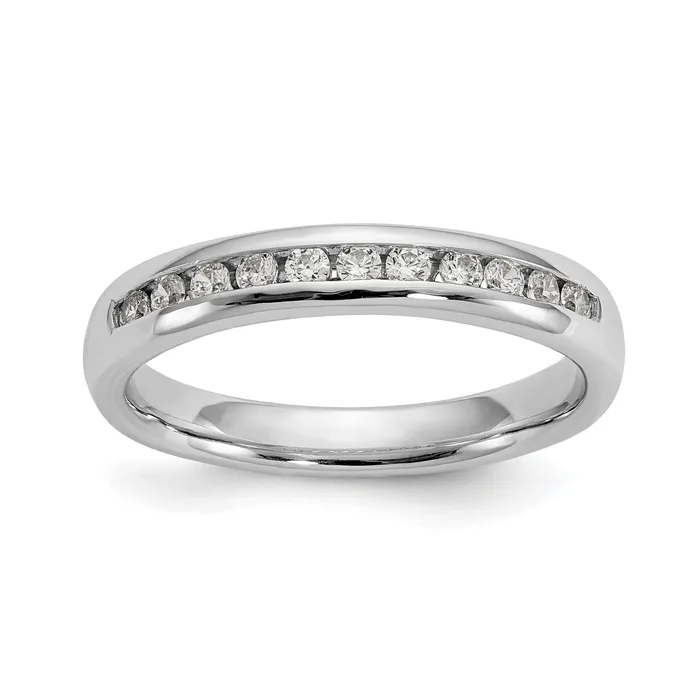 Goldia Rings 025ct CZ Solid Real 14K White Gold 11Stone Channel Wedding Band Ring Goldia Rings 025ct CZ Solid Real 14K White Gold 11Stone Channel Wedding Band Ring