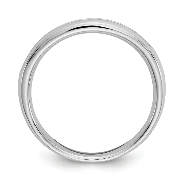 Goldia Rings 025ct CZ Solid Real 14K White Gold 11Stone Channel Wedding Band Ring