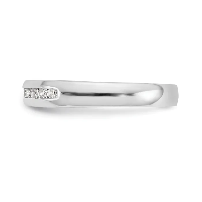 Goldia Rings 025ct CZ Solid Real 14K White Gold 11Stone Channel Wedding Band Ring