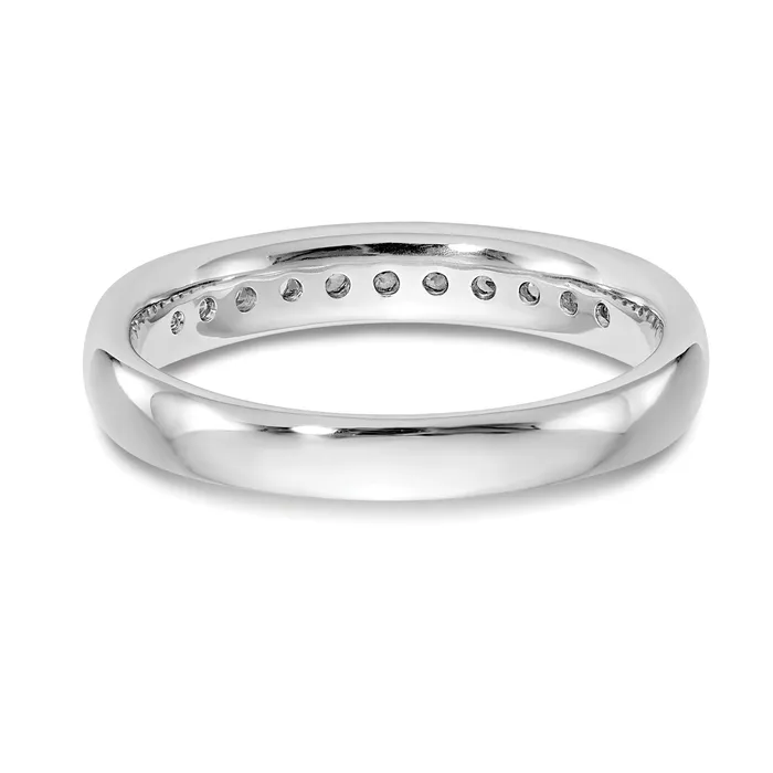 Goldia Rings 025ct CZ Solid Real 14K White Gold 11Stone Channel Wedding Band Ring