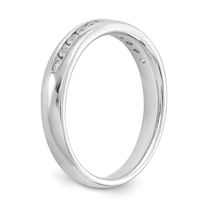 Goldia Rings 025ct CZ Solid Real 14K White Gold 11Stone Channel Wedding Band Ring