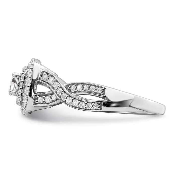 Goldia Rings 025ct CZ Solid Real 14K White Gold Engagement Ring