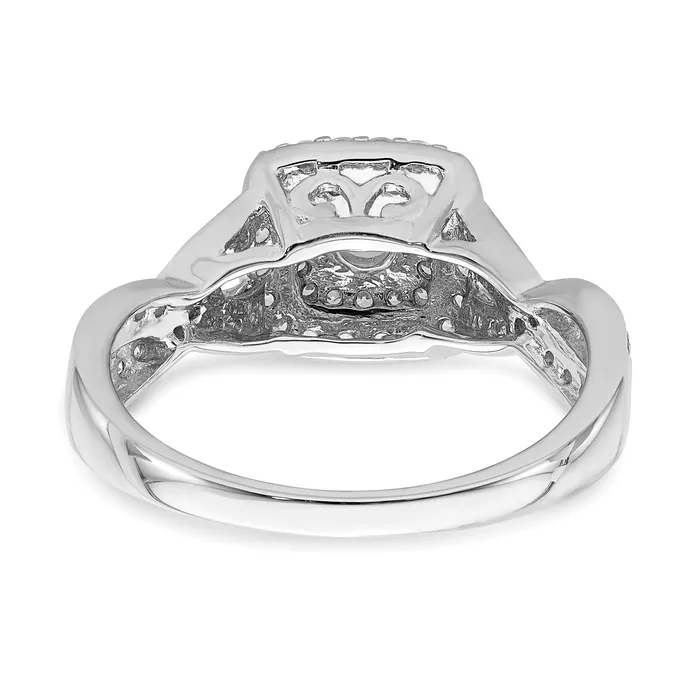 Goldia Rings 025ct CZ Solid Real 14K White Gold Engagement Ring