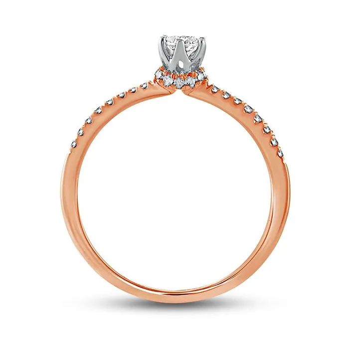Goldia Rings 033 CT TW Natural Diamond Hidden Halo Engagement Ring in Solid 10K Rose Gold II2 Goldia Rings 033 CT TW Natural Diamond Hidden Halo Engagement Ring in Solid 10K Rose Gold II2