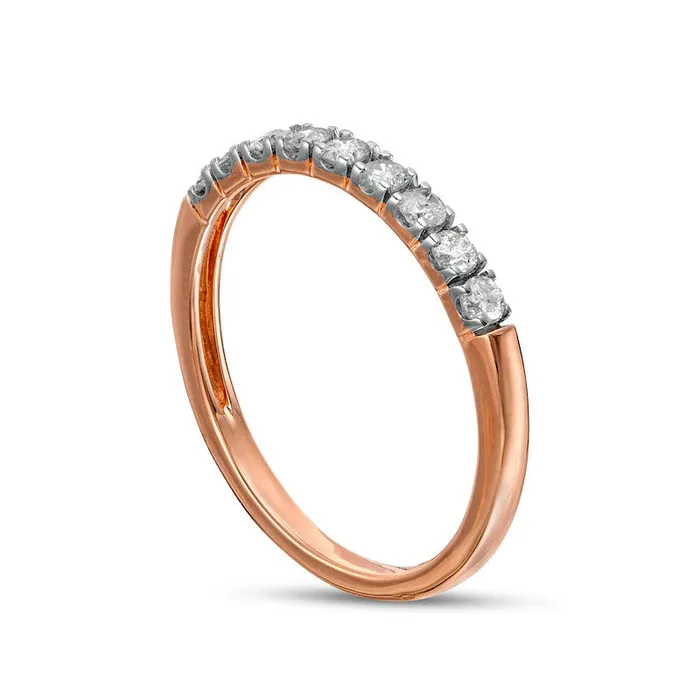 Goldia Rings 033 CT TW Natural Diamond Nine Stone Anniversary Band in Solid 10K Rose Gold Goldia Rings 033 CT TW Natural Diamond Nine Stone Anniversary Band in Solid 10K Rose Gold