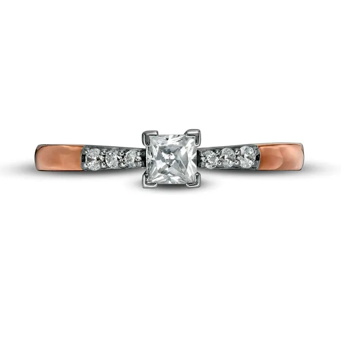 Goldia Rings 033 CT TW PrincessCut Natural Diamond Engagement Ring in Solid 10K Rose Gold Goldia Rings 033 CT TW PrincessCut Natural Diamond Engagement Ring in Solid 10K Rose Gold