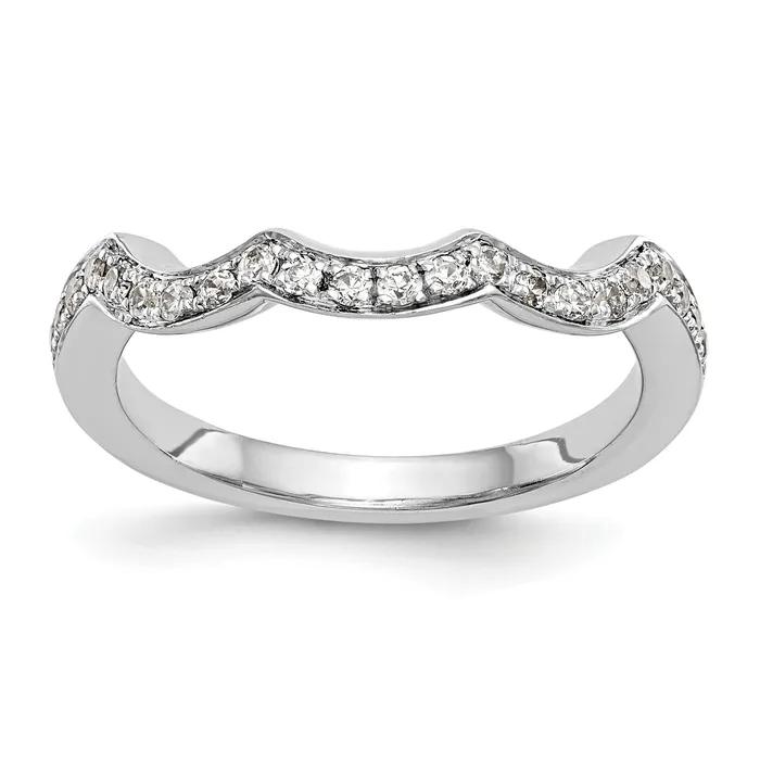 Goldia Rings 034ct CZ Solid Real 14K White Gold Wedding Wedding Band Ring Goldia Rings 034ct CZ Solid Real 14K White Gold Wedding Wedding Band Ring