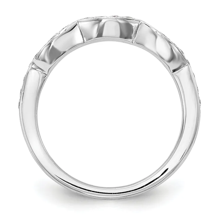 Goldia Rings 034ct CZ Solid Real 14K White Gold Wedding Wedding Band Ring