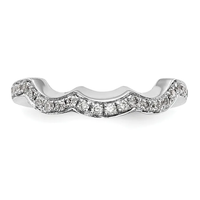 Goldia Rings 034ct CZ Solid Real 14K White Gold Wedding Wedding Band Ring