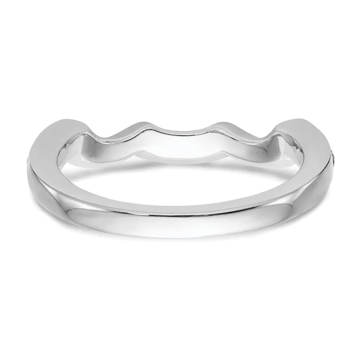 Goldia Rings 034ct CZ Solid Real 14K White Gold Wedding Wedding Band Ring