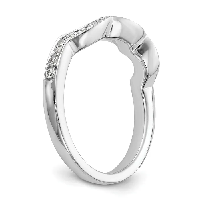 Goldia Rings 034ct CZ Solid Real 14K White Gold Wedding Wedding Band Ring