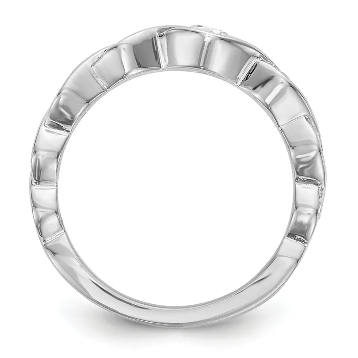 Goldia Rings 036ct CZ Solid Real 14K White Gold Wedding Band Ring