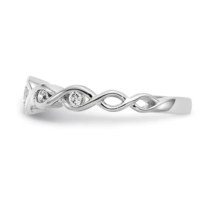 Goldia Rings 036ct CZ Solid Real 14K White Gold Wedding Band Ring