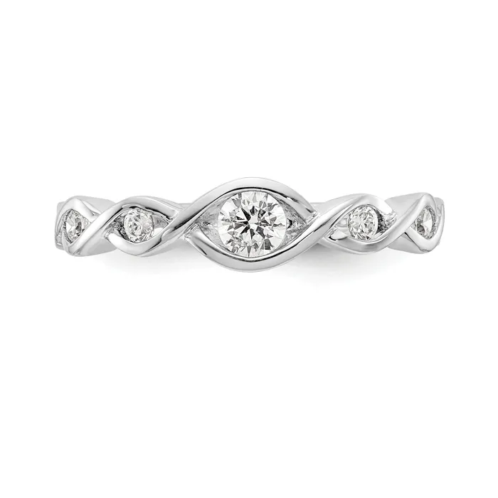 Goldia Rings 036ct CZ Solid Real 14K White Gold Wedding Band Ring