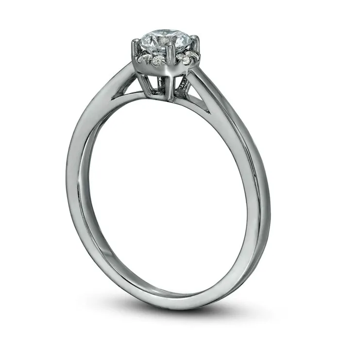 Goldia Rings 038 CT TW Natural Diamond Frame Engagement Ring in Solid 10K White Gold Goldia Rings 038 CT TW Natural Diamond Frame Engagement Ring in Solid 10K White Gold