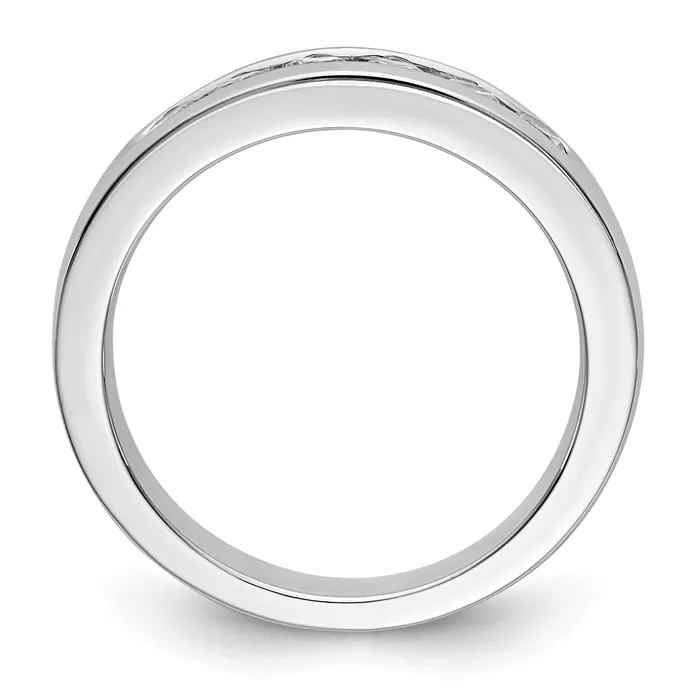 Goldia Rings 047ct CZ Solid Real 14K White Gold 6Stone Channel Wedding Band Ring
