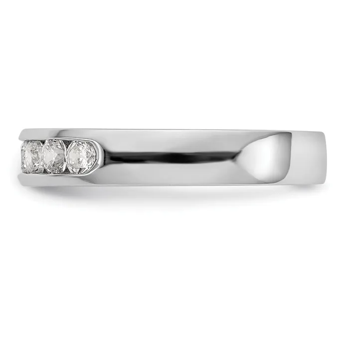 Goldia Rings 047ct CZ Solid Real 14K White Gold 6Stone Channel Wedding Band Ring
