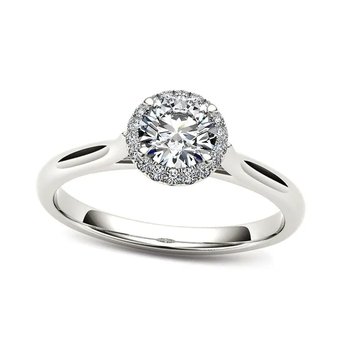 Goldia Rings 050 CT TW Natural Diamond Frame Engagement Ring in Solid 14K White Gold Goldia Rings 050 CT TW Natural Diamond Frame Engagement Ring in Solid 14K White Gold