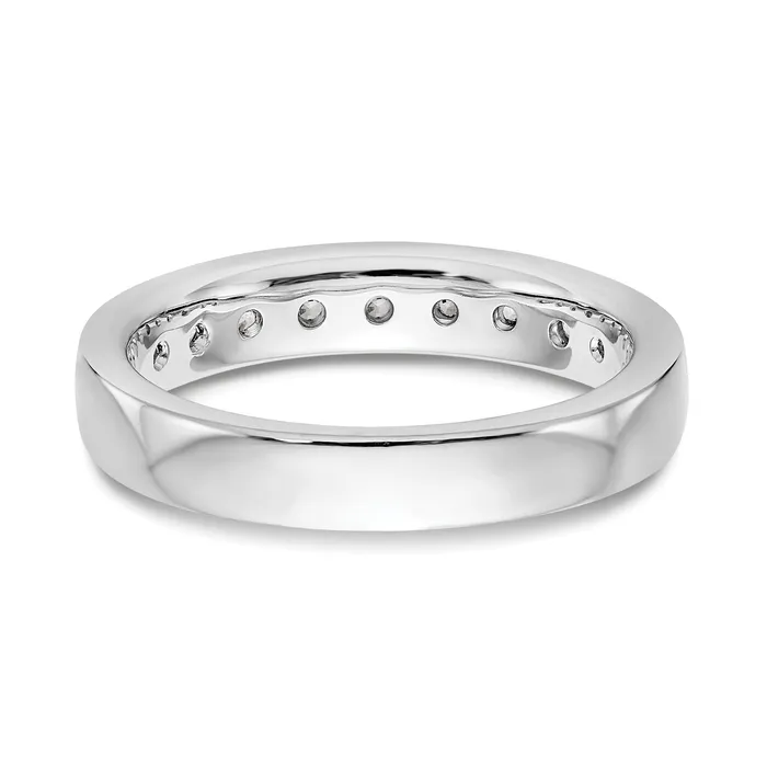 Goldia Rings 053ct CZ Solid Real 14K White Gold 9Stone Channel Wedding Band Ring