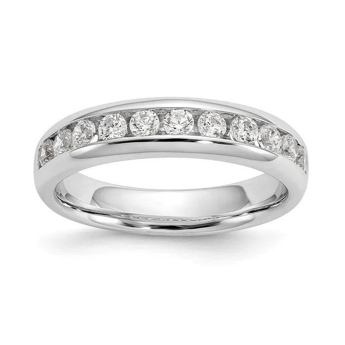 Goldia Rings 055ct CZ Solid Real 14K White Gold 11Stone Channel Wedding Band Ring Goldia Rings 055ct CZ Solid Real 14K White Gold 11Stone Channel Wedding Band Ring