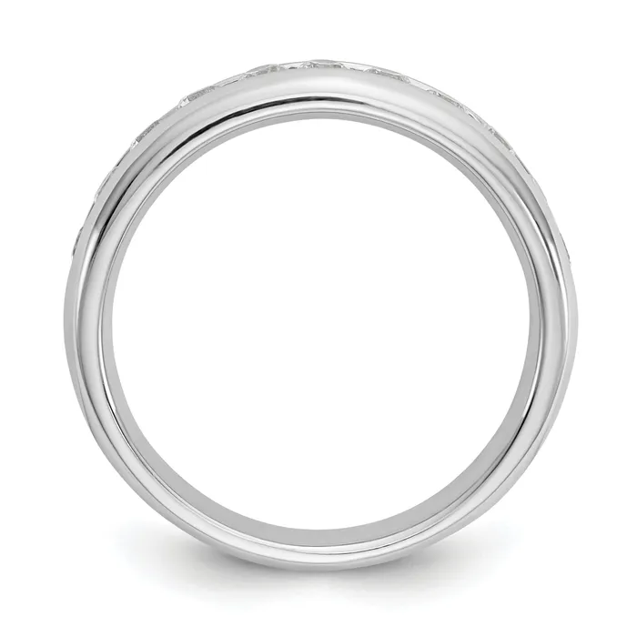 Goldia Rings 055ct CZ Solid Real 14K White Gold 11Stone Channel Wedding Band Ring